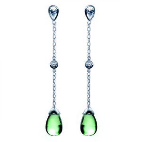 Pendientes Mulema Plata y C R esmerald