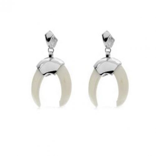 Pendientes Muki Plata y hueso