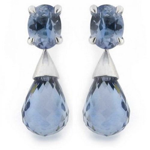 Pendientes Isale Plata y aguamarina