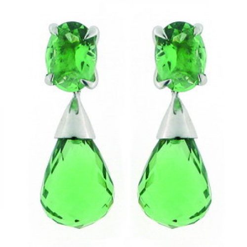 Pendientes Isale Plata y C R olivina