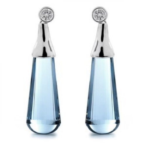 Pendientes Muyuyu Plata y aguamarina