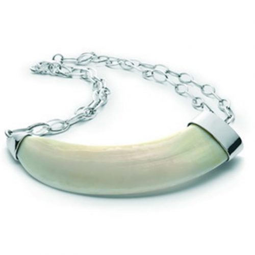 Collar Shombo Plata hueso/C R violeta